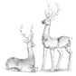 Mellow Monkey clear sculpted acrylic deer figurines in standing and sitting poses for elegant holiday home decor.
