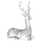 Mellow Monkey clear sculpted acrylic sitting deer figurine with a faceted crystal-like design for holiday decor.