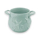 Mellow Monkey Temp-tations coastal mint stoneware utensil crock with embossed starfish and side handles