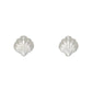 Mellow Monkey silver stud earring set featuring seashell, dolphin, and blue wave designs for a coastal beach look.
