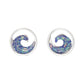 Mellow Monkey silver stud earring set featuring seashell, dolphin, and blue opal wave designs for coastal style.