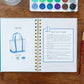 Mellow Monkey Coastin’ watercolor workbook with instructions for painting a tote bag. Includes color swatches.