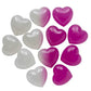 Mellow Monkey color-changing heart squishies in white and vibrant pink, soft sensory fidget toys for stress relief.