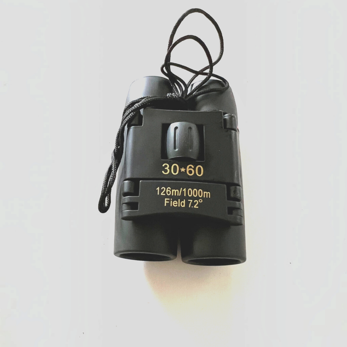 Mellow Monkey compact 30x60 roof prism binoculars in black, ideal for outdoor travel, hunting, and bird watching.
