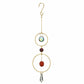 Mellow Monkey coral and crystal suncatcher ornament featuring semi-precious stones suspended in bronze rings.