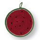 Mellow Monkey set of four multicolor cotton crocheted fruit pot holders including watermelon, orange, pineapple, apple