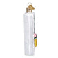 Mellow Monkey white blown glass crossword puzzle ornament with pink pencil and green eraser detail.