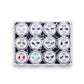 Mellow Monkey crystal spider earrings in assorted colors displayed in a clear plastic storage case.