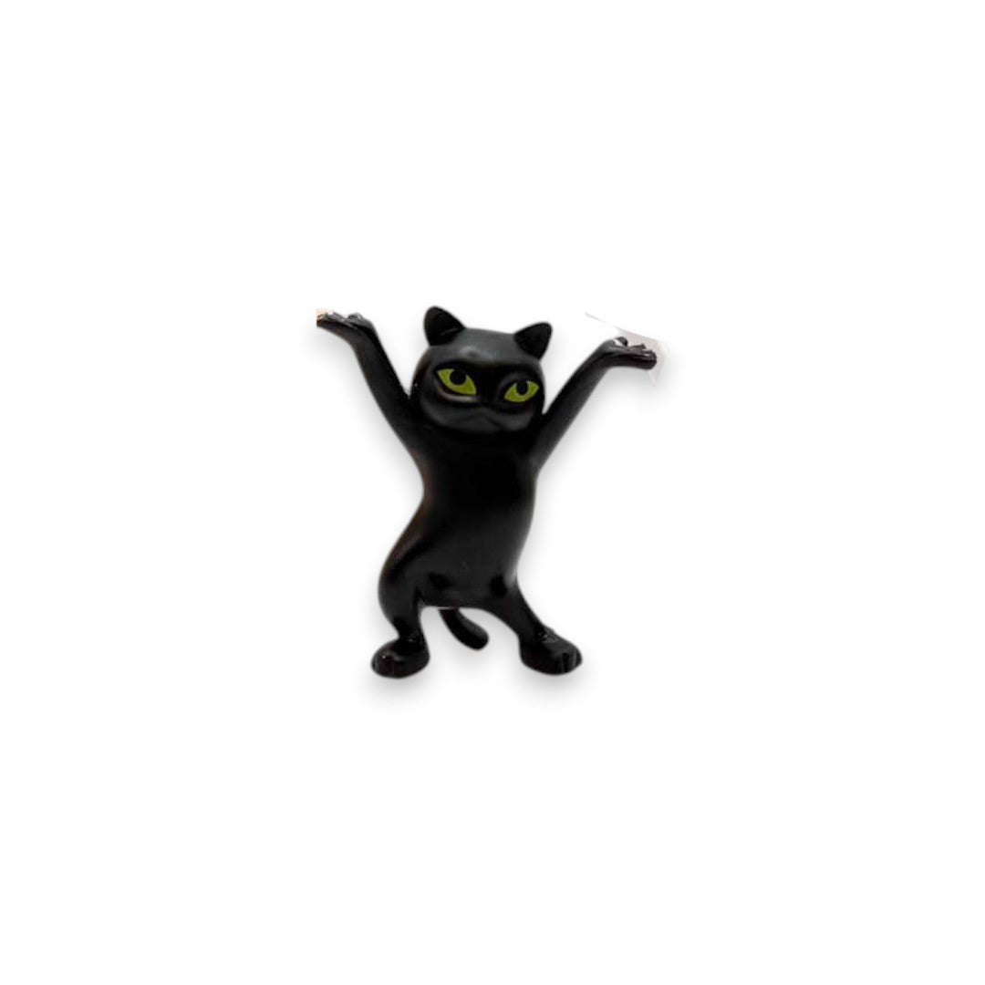 Mellow Monkey 2-inch dancing cat figurines in five unique colors and patterns standing on a white background