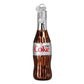 Mellow Monkey Mini Diet Coke bottle blown glass holiday ornament with silver cap and heart charm.