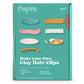 Mellow Monkey DIY clay hair clip making kit with polymer clay, cutters, roller, and glue in a teal box.