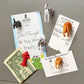 Mellow Monkey Dog Butt Magnets - Set of 6, featuring various dog breeds and a fire hydrant.