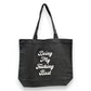 Mellow Monkey black 100% cotton tote bag with white "Doing My Fucking Best" text. Spacious and durable for everyday use.