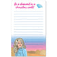 Mellow Monkey 5x8 notepad featuring a Dolly Parton illustration, desert landscape, and Be a diamond in a rhinestone world text.
