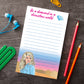 Mellow Monkey Dolly Diamond notepad with lined paper, featuring a Dolly Parton illustration and desert background.