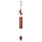 Mellow Monkey dragonfly wind bell with a mellow patina finish and thick steel chamber for outdoor garden decor.