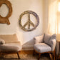 Mellow Monkey 20-inch rustic driftwood peace sign wall decor with natural textures and weathered finish.