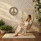 Mellow Monkey 20-in driftwood peace sign wreath, handcrafted for coastal and beach home decor.