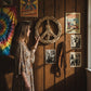 Mellow Monkey 20-in driftwood peace sign wreath, handcrafted from natural driftwood for a coastal home decor style.