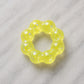 Mellow Monkey Electric Lemon Feelzies Original sensory bracelet in translucent yellow with silver glitter accents.