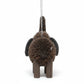 Mellow Monkey elephant holiday ornament made from natural bottle brush fibers with a rustic brown finish.