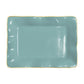 Mellow Monkey ENCANTO Vento small rectangular tray in turquoise with gold trim. Made of aluminum alloy with enamel finish.