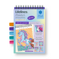 Mellow Monkey Enchanted Magic MINI FlowArt dot-by-letter activity pad with markers and unicorn dotting scene.