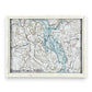 Mellow Monkey vintage map of Essex, Connecticut circa 1929, framed in whitewash shadowbox with print on glass.