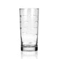 Mellow Monkey 15-oz highball glass with diamond-wheel etched school of fish design on clear domestic glass