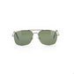 Mellow Monkey Feeling Nauti aviator sunglasses with silver metal frame and green UV protected lenses.
