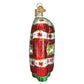 Mellow Monkey 4-inch blown glass ornament shaped like a festive Christmas sweater with red, white, and green stripes, snowflakes, and reindeer.