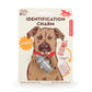 Mellow Monkey Kobe Identification Charm featuring a silver zinc alloy fire hydrant tag on a dog collar display card