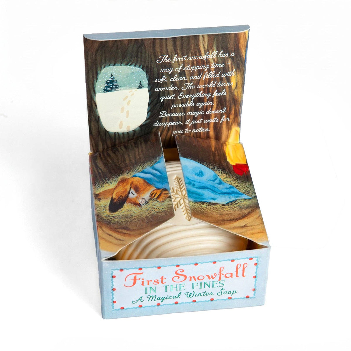 Mellow Monkey First Snowfall triple milled bar soap in collectible Richard Scarry illustrated gift box