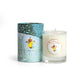 Mellow Monkey First Snowfall soy wax votive candle in a glass jar with a Richard Scarry illustrated gift tube.