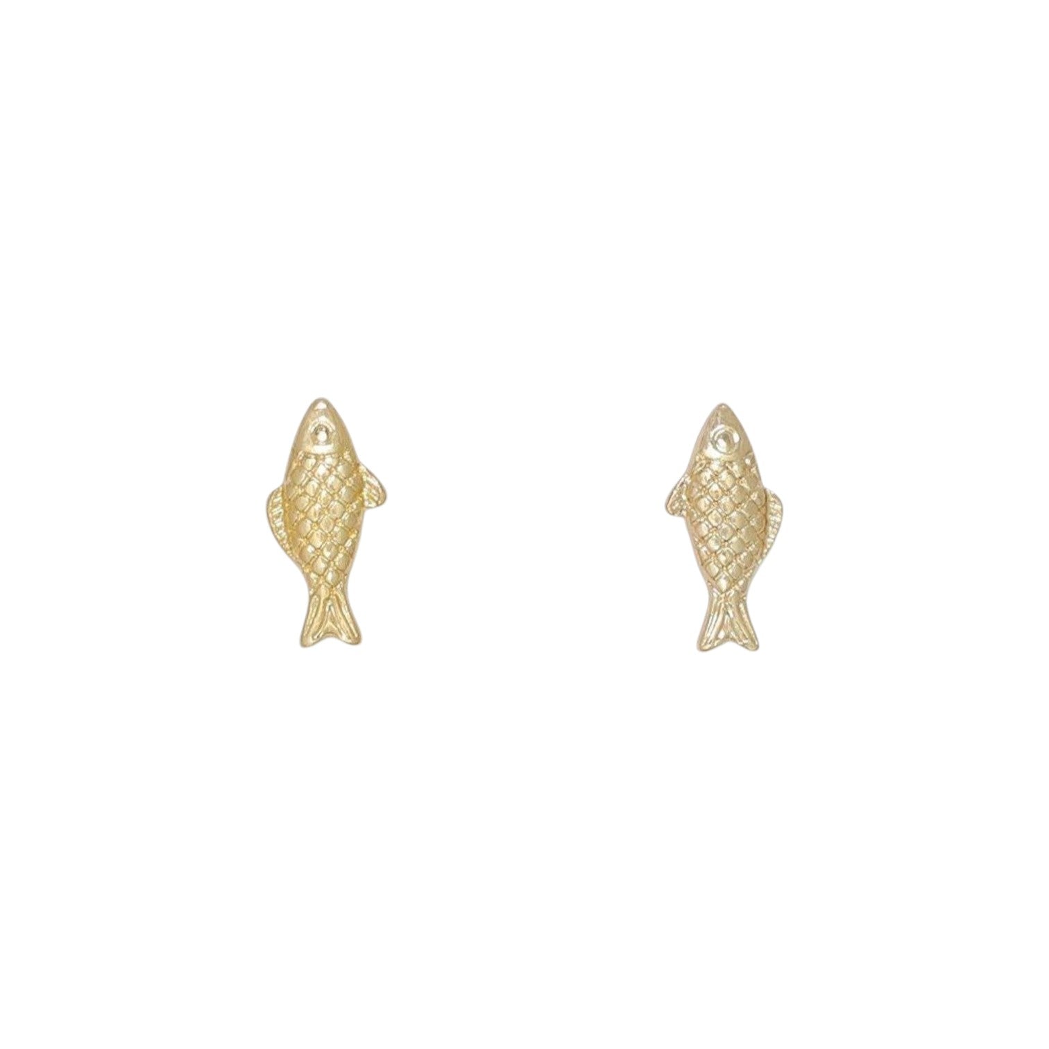 Mellow Monkey coastal stud earrings featuring gold-tone fish and red lobster designs with crystal accents.