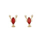Mellow Monkey gold-tone fish and red lobster stud earrings for coastal style, nickel and lead-free for sensitive skin.