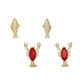 Mellow Monkey gold-tone fish and red crystal lobster stud earrings for coastal beach style