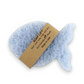 Mellow Monkey fish-shaped crystal blue bioplastic soap lift for draining and drying soap bars