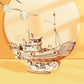 Mellow Monkey 3D laser cut wooden fishing ship puzzle, natural wood finish, 104 pieces, for ages 8+