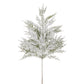 Mellow Monkey 25-inch flocked holiday spray with realistic snow-covered pine needles for winter floral arrangements.
