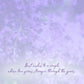 Mellow Monkey anniversary card featuring purple floral background with KJV scripture and heartfelt message