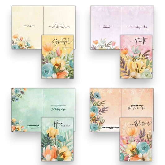 Mellow Monkey floral Thinking of You boxed greeting cards with KJV scripture and encouraging messages