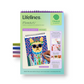 Mellow Monkey Lifelines FlowArt Wild Style trace-to-doodle pad with a colorful illustrated dog scene and markers.
