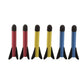 Mellow Monkey set of 6 colorful foam jump rockets in red, yellow, and blue with black tips for outdoor play.