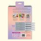 Mellow Monkey Foodie Fun FlowArt coloring set with 20 scenes, 8 markers, and a color mixing guide on the back.