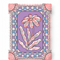 Mellow Monkey Fragrant Blooms FlowArt color-to-reveal page featuring a floral design with purple and red accents.