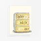 Mellow Monkey Funfetti cake birthday card with "Happy Birth Day" text, blank inside, printed on FSC-certified paper.