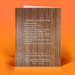 Mellow Monkey funny birthday card back featuring a humorous list of alternate uses printed on a wood grain background.