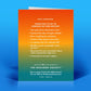 Mellow Monkey funny birthday card with a humorous list of things not to say on a birthday printed on a gradient back