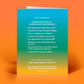 Mellow Monkey funny birthday card with a blue to green gradient background featuring witty text on the back cover.